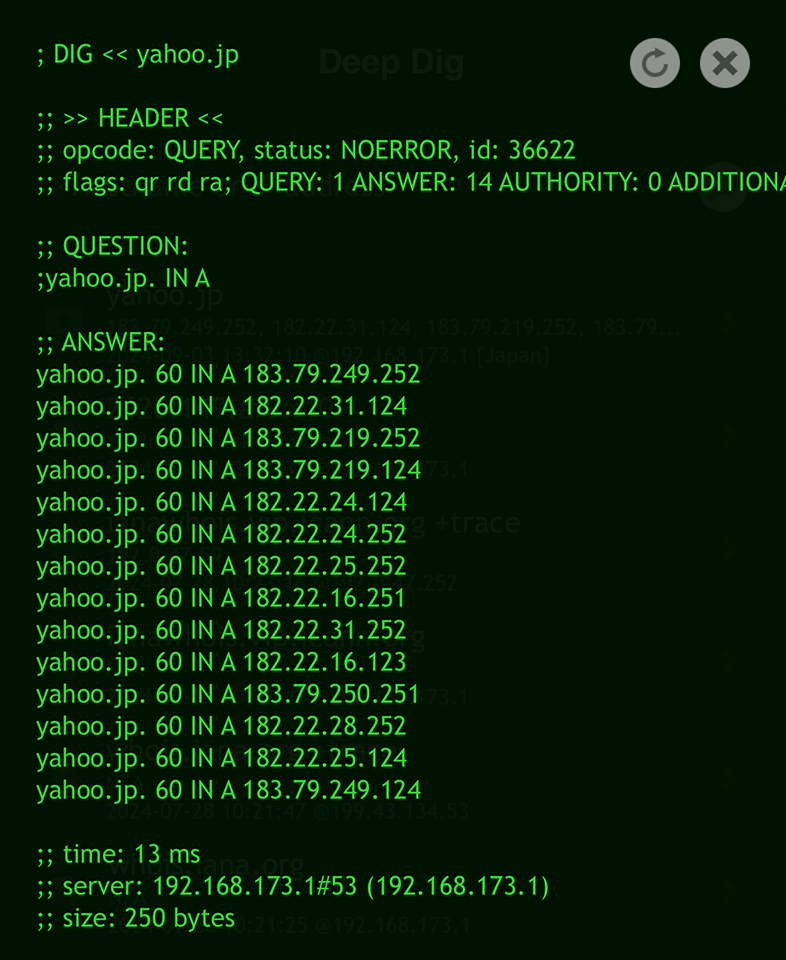 Deep Dig en iOS: datos para yahoo.jp