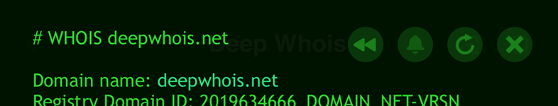 Domain Whois Lookup on iOS: Data for deepwhois.net with Bell Button