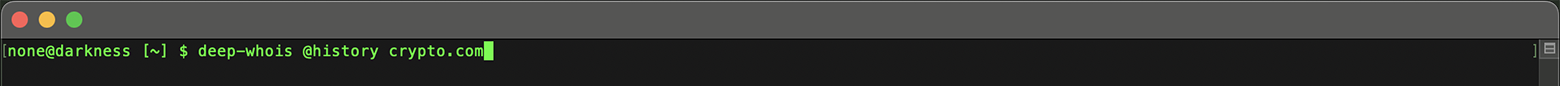 Whois History Command Agruments in Deep Whois in Terminal