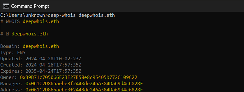 Spalvotas Whois (Windows)