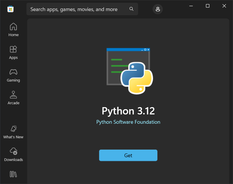 Whois-zoekopdracht installeren op Windows 11: Python (Microsoft Store)
