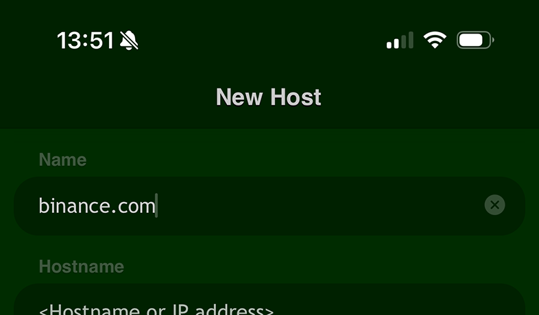 RBL Status no iOS: consulta para binance.com