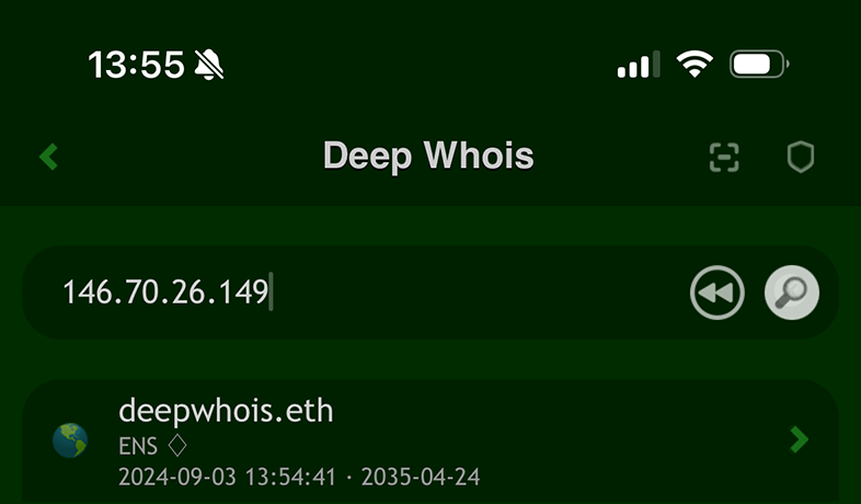 Whois-поиск по IP-адресу на iOS: запрос IPv4