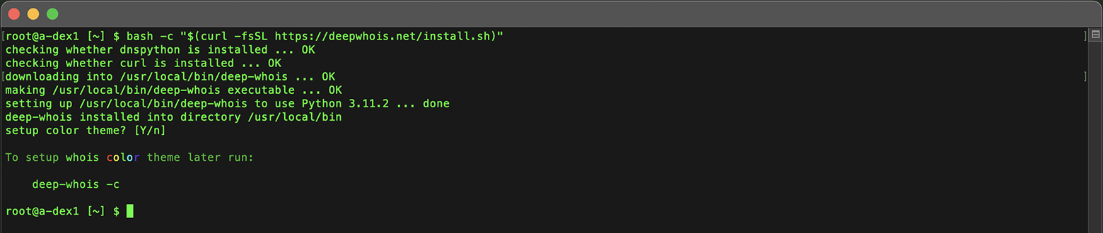 Installera Whois i Ubuntu/Debian/Kali Linux: installation av Deep Whois