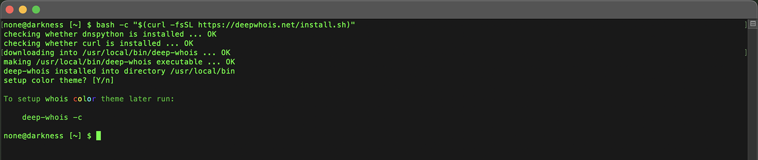 在 Mac 上安装 Whois：安装 Deep Whois