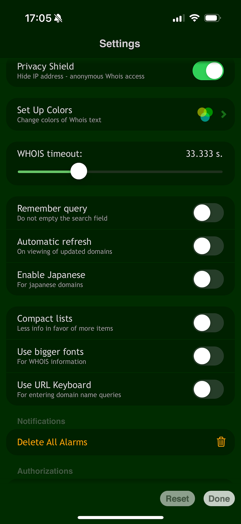 通知：網域 Whois 監控與到期追蹤（設定畫面）
